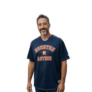 Houston Astros Baseball Jersey Shirt Mens Size XL Navy Blue V Neck MLB True Fan